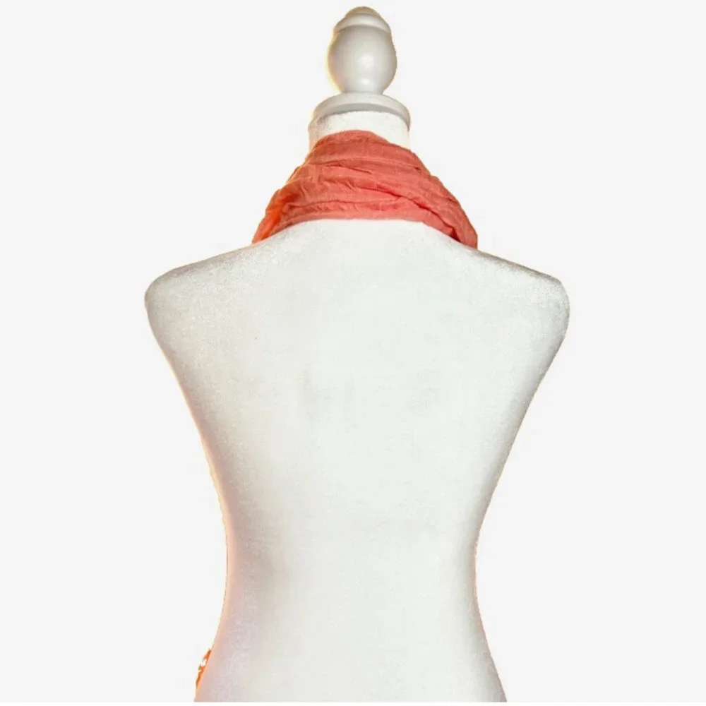 Vintage Y2K J.Crew Pink‎ Ombre Fringe Scarf NWT Crinkle Wrap Shawl